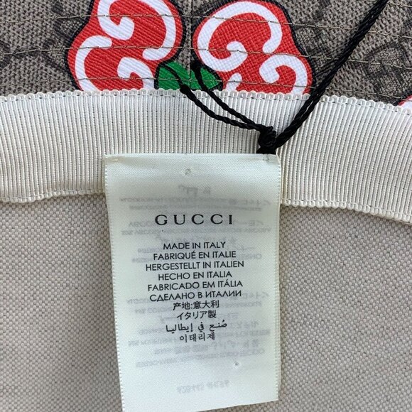 NWT Gucci GG Supreme Apple Print Bucket Hat In Red Size XL main image 8